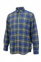 RALPH LAUREN BUTTON DOWN SHIRT CLASSIC PLAID BLUE MENS PRE OWNED XL