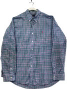 RALPH LAUREN ΠΟΥΚΑΜΙΣΟ CLASSIC ΚΑΡΟ ΜΠΛΕ ΑΝΤΡΙΚΟ PRE OWNED XL