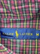 RALPH LAUREN CAMICIA CLASSIC CHECK BORDEAUX UOMO PRE OWNED M