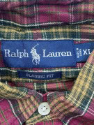 RALPH LAUREN CAMICIA CLASSIC TARTAN BORDEAUX UOMO PRE OWNED XL