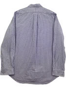RALPH LAUREN CAMICIA BUTTON DOWN CLASSIC QUADRI VIOLA BIANCO UOMO PRE OWNED L