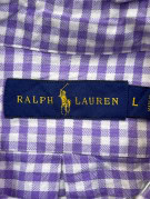 RALPH LAUREN CAMICIA BUTTON DOWN CLASSIC QUADRI VIOLA BIANCO UOMO PRE OWNED L