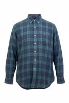 RALPH LAUREN CAMICIA BUTTON DOWN CLASSIC TARTAN NAVY VERDE UOMO PRE OWNED M