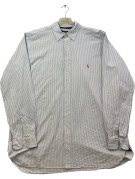 RALPH LAUREN ΠΟΥΚΑΜΙΣΟ CLASSIC ΡΙΓΕ ΜΠΛΕ ΛΕΥΚΟ ΑΝΤΡΙΚΟ PRE OWNED XL