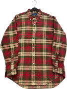 RALPH LAUREN BUTTON DOWN SHIRT PLAID RED OLIVE BEIGE MEN PRE OWNED L