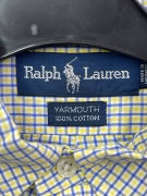 RALPH LAUREN CAMICIA A QUADRI CON LOGO GIALLO BLU UNISEX XXL