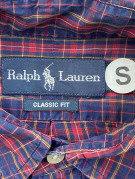 RALPH LAUREN ΠΟΥΚΑΜΙΣΟ ΚΑΡΟ NAVY ΚΟΚΚΙΝΟ ΑΝΤΡΙΚΟ PRE OWNED S