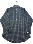 RALPH LAUREN SHIRT CHECK GREEN NAVY MENS PRE OWNED L
