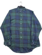 RALPH LAUREN CAMICIA BUTTON DOWN QUADRI VERDE NAVY UOMO PRE OWNED L