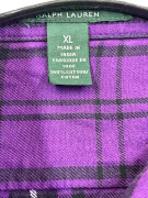 RALPH LAUREN SHIRT CHECKED VINTAGE PURPLE WOMEN XL pre-owned
