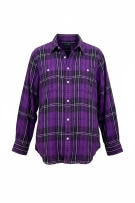 RALPH LAUREN SHIRT CHECKED VINTAGE PURPLE WOMEN XL pre-owned