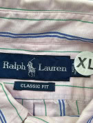 RALPH LAUREN CAMICIA CLASSICA BIANCA RIGATA UOMO PRE OWNED XL