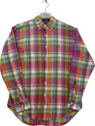 RALPH LAUREN CAMICIA CLASSICA MULTICOLORE A QUADRI UOMO PRE OWNED M