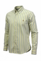 RALPH LAUREN BUTTON DOWN SHIRT CLASSIC STRIPED YELLOW MENS PRE OWNED L