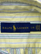 RALPH LAUREN BUTTON DOWN SHIRT CLASSIC STRIPED YELLOW MENS PRE OWNED L