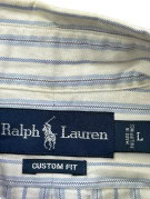 RALPH LAUREN ΠΟΥΚΑΜΙΣΟ ΚΛΑΣΙΚΟ ΡΙΓΕ OFF WHITE ΜΠΛΕ ΑΝΤΡΙΚΟ PRE OWNED L