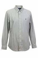 RALPH LAUREN ΠΟΥΚΑΜΙΣΟ ΚΛΑΣΙΚΟ ΡΙΓΕ OFF WHITE ΜΠΛΕ ΑΝΤΡΙΚΟ PRE OWNED L