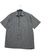 RALPH LAUREN CAMICIA A MANICHE CORTE CHECKED VINTAGE LOGO GRIGIO/NERO DA UOMO XL
