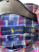 RALPH LAUREN ΠΟΥΚΑΜΙΣΟ ΜΑΚΡΥΜΑΝΙΚΟ ΚΑΡΟ ΜΠΛΕ ΑΝΤΡΙΚΟ XL pre-owned