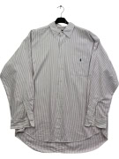 RALPH LAUREN CAMICIA A RIGHE 90s BIG SHIRT LOGO BORDEAUX/BIANCO UNISEX L