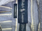 RALPH LAUREN CAMICIA BUTTON DOWN RIGATA CLASSIC FIT BLU UOMO PRE OWNED L