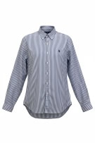RALPH LAUREN Camicia a righe con logo blu unisex S