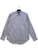 RALPH LAUREN Camicia a righe con logo blu unisex S