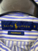 RALPH LAUREN Camicia a righe con logo blu unisex S
