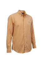 RALPH LAUREN SHIRT STRIPED ORANGE MENS L pre-owned
