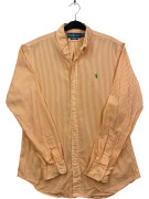 RALPH LAUREN SHIRT STRIPED ORANGE MENS L pre-owned