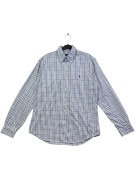 RALPH LAUREN CAMICIA BUTTON DOWN SLIM FIT A QUADRI BIANCA BLU UOMO PRE OWNED L