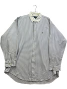 RALPH LAUREN Πουκάμισο Yarmouth Ριγέ Logo Μπλε / Λευκό UNISEX XXL