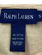 RALPH LAUREN RIBBED T SHIRT MINIMAL BEIGE ΓΥΝΑΙΚΕΙΟ PRE OWNED S