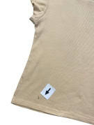 RALPH LAUREN RIBBED T SHIRT MINIMAL BEIGE ΓΥΝΑΙΚΕΙΟ PRE OWNED S