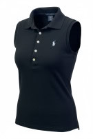RALPH LAUREN SPORT SLEEVELESS POLO MINIMAL BLACK WOMENS PRE OWNED M