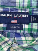 RALPH LAUREN SPORT CAMICIA A MANICHE CORTE CLASSICA A QUADRI BLU VERDE UOMO PRE OWNED XL