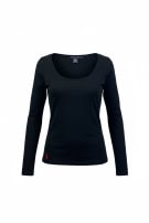 RALPH LAUREN SPORT LONG SLEEVE TOP MINIMAL BLACK WOMENS PRE OWNED S