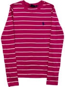 RALPH LAUREN SPORT MAGLIA MANICHE LUNGHE RIGATA ROSA DONNA PRE OWNED S