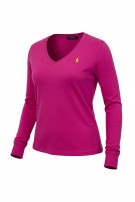 RALPH LAUREN SPORT V NECK ΜΑΚΡΥΜΑΝΙΚΗ ΜΠΛΟΥΖΑ MINIMAL ΦΟΥΞΙΑ ΓΥΝΑΙΚΕΙΟ PRE OWNED S