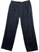 RAVAZZOLO Pantaloni da completo vintage con pieghe blu scuro da uomo XL
