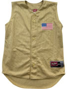 RAWLINGS BASEBALL JERSEY ATHLETIC BEIGE MENS PRE OWNED L