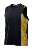 REEBOK PERFORMANCE TANK TOP BLACK/GOLD UNISEX L pre-owned