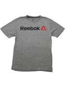 REEBOK ΑΘΛΗΤΙΚΟ T-SHIRT ΜΕ ΛΟΓΟΤΥΠΟ ΔΙΑΚΟΣΜΗΤΙΚΟ ΓΚΡΙ ΜΕΛΑΝΖΕ ΑΝΔΡΙΚΟ SMALL