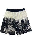 REEBOK BERMUDA SHORTS GRAPHIC MONOCHROME MEN PRE OWNED M