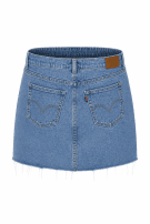 LEVIS DENIM MINI SKIRT WASHED BLUE WOMEN PRE OWNED XL