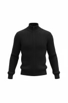 Rifle Heritage Πλεκτή Ζακέτα Ribbed Zip Μαύρη Ανδρική M