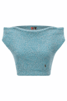 1970s ROBERTA DI CAMERINO KNIT CROPPED SILVER WOMEN PRE OWNED