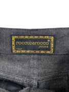 ROCCO BAROCCO JEANS PANTS VINTAGE WAIST LOGO GREY WOMEN XS