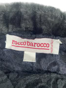 ROCCOBAROCCO Abito mini elegante con colletto in pelliccia nero da donna (XL)