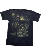 ROCK CHANG T-SHIRT VINTAGE GRAPHIC ΜΕ ΤΥΠΩΜΑ "GRIM REAPER BIKER" ΜΑΥΡΟ ΑΝΔΡΙΚΟ MEDIUM